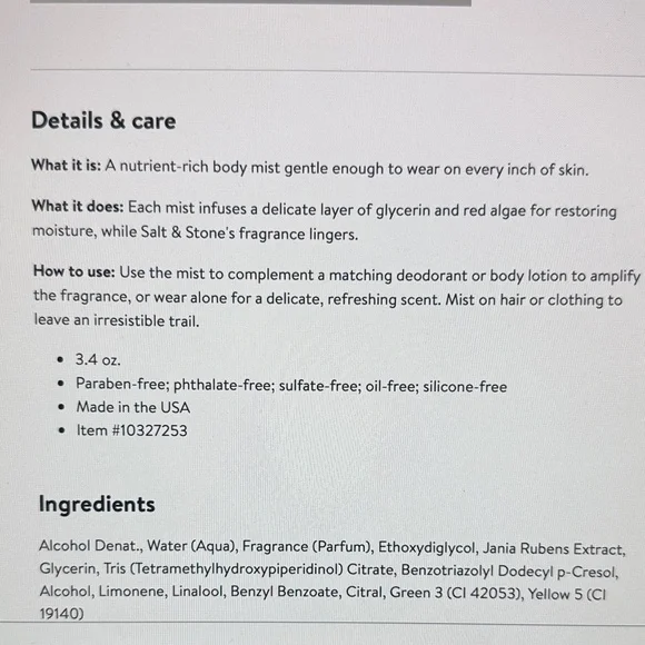 Salt & Stone Bergamot & Hinoki Fragrance 3.4 Fl oz - Picture 5 of 5